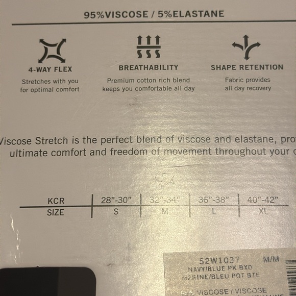 Kenneth Cole Reaction Boxer Briefs - Blue, Black, and Striped Size Medium - Picture 5 of 5